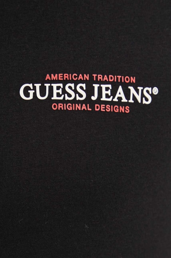 Guess Jeans longsleeve din bumbac M4YI54.K8HM0 negru