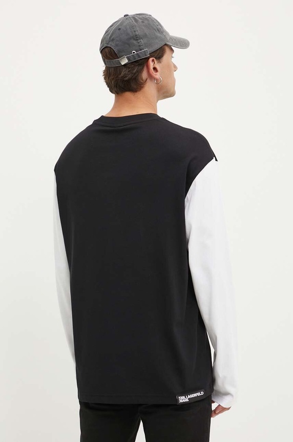 Odzież Karl Lagerfeld Jeans longsleeve bawełniany 245D1706 czarny