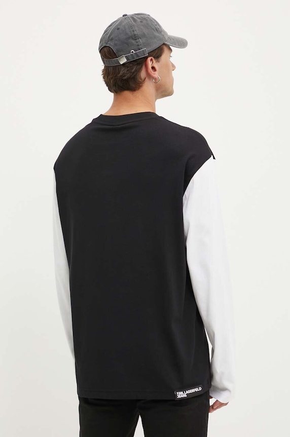 Odzież Karl Lagerfeld Jeans longsleeve bawełniany 245D1706 czarny