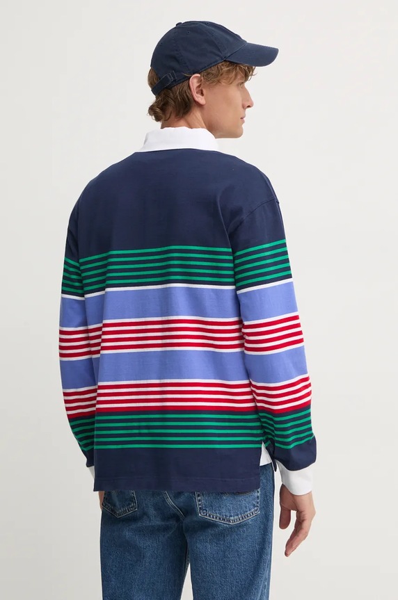 Дрехи Памучна блуза с дълги ръкави United Colors of Benetton 3KUJU301E тъмносин