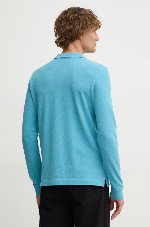 United Colors of Benetton longsleeve bawełniany 3088U3025 niebieski AW24