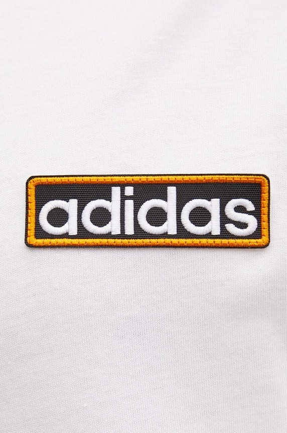 Βαμβακερή μπλούζα με μακριά μανίκια adidas Originals IW5808 λευκό
