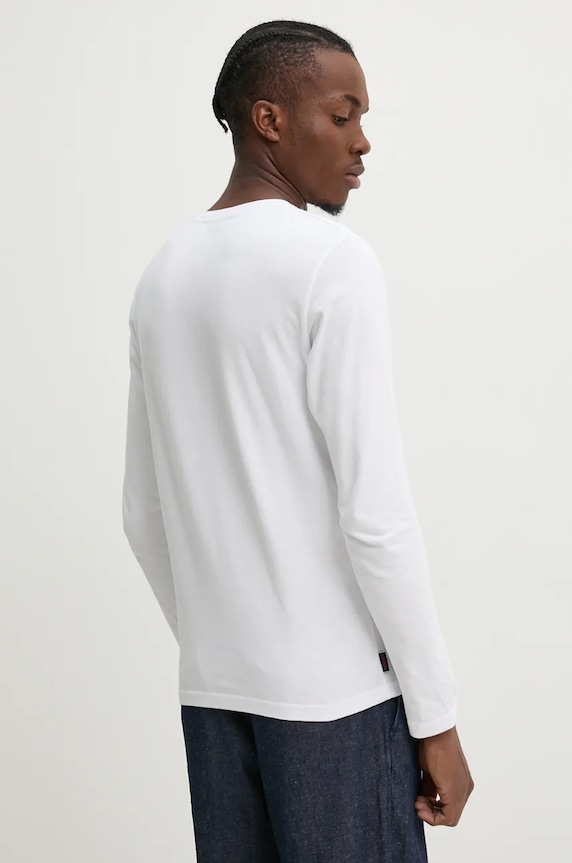Odzież Superdry longsleeve bawełniany M6010857A.01C biały