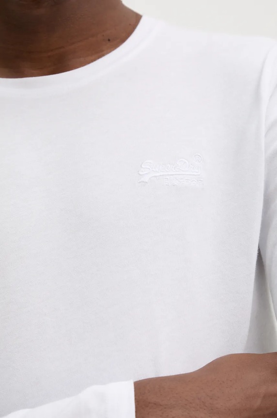 Superdry longsleeve bawełniany M6010857A.01C biały