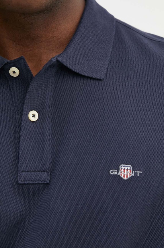 Βαμβακερή μπλούζα με μακριά μανίκια Gant 2230 σκούρο μπλε