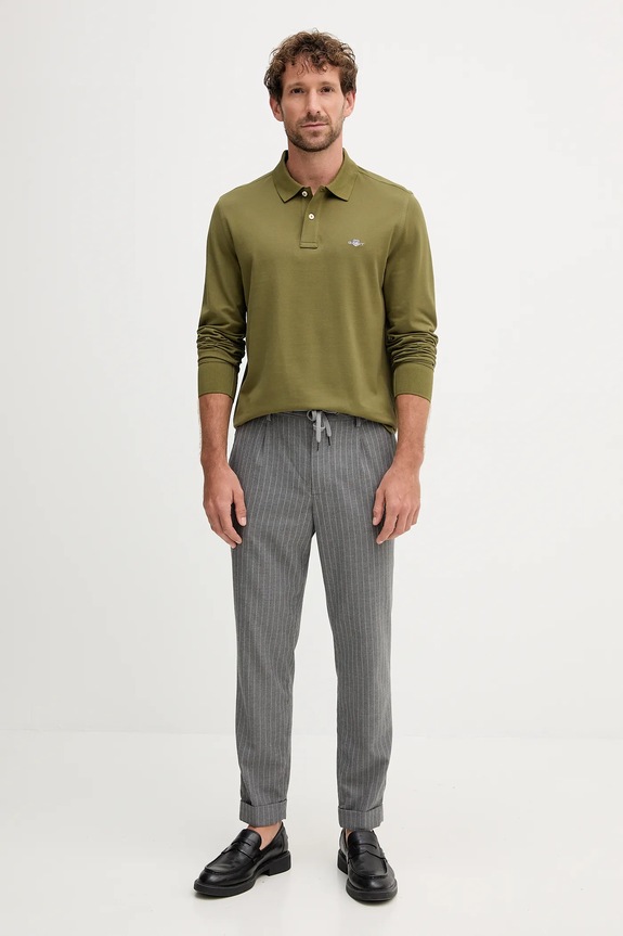 Gant longsleeve din bumbac 2230 verde AW25