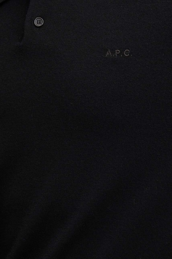 A.P.C. pulover de lana polo jacob logo WVAWM.H23324 negru