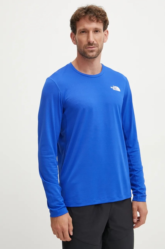 Športové tričko s dlhým rukávom The North Face Lightbright jednofarebný modrá NF0A825QCZ61