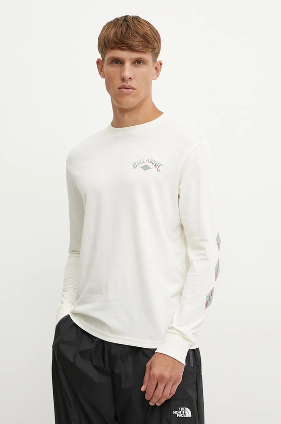 Billabong t-shirt Crayon Wave nadruk beżowy ABYZT02489