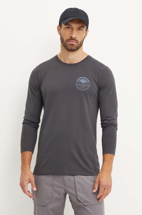 Tričko s dlhým rukávom Fjallraven Forever Nature Badge sivá F87303.555