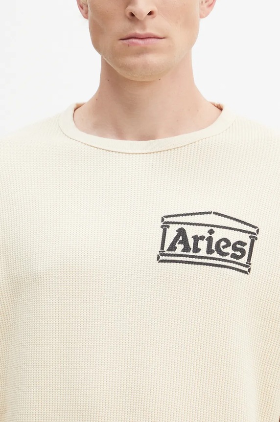 Aries pulover de bumbac Waffle bej AR4066602