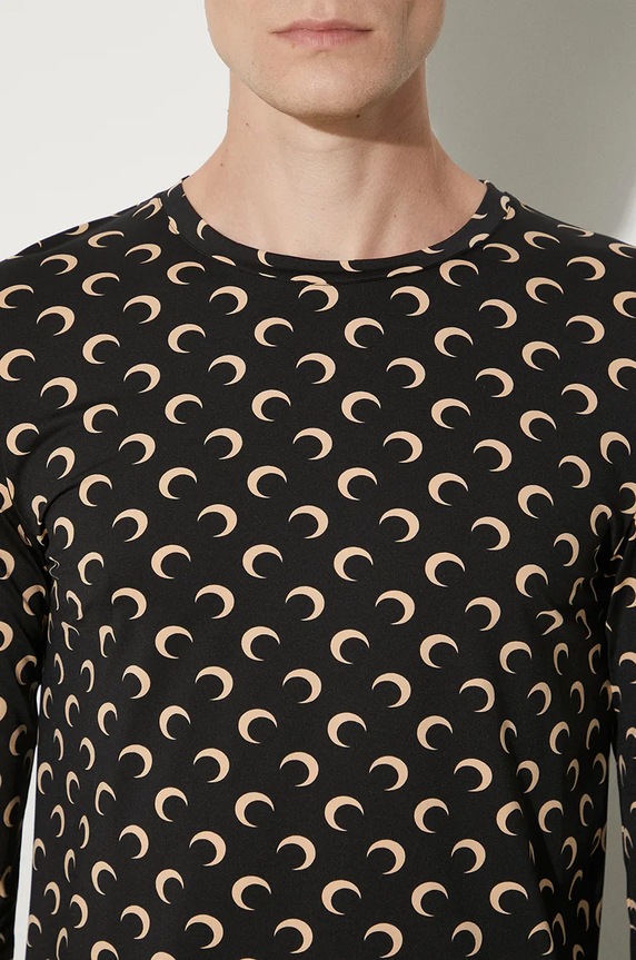 Marine Serre t-shirt Recycled Moon Jersey Second Skin Regular Top black MTO116A.CJER0001