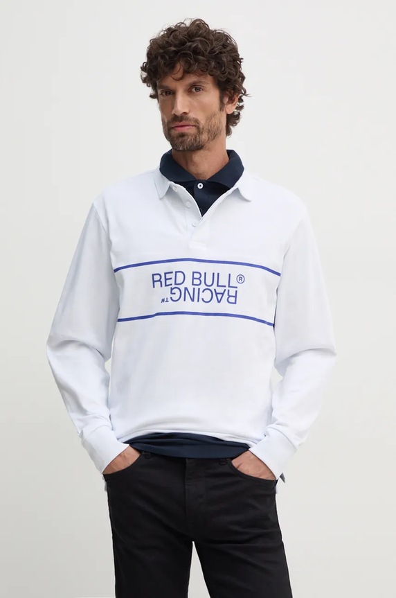 Bavlnené tričko s dlhým rukávom Red Bull Racing x Pepe Jeans biela RM540011