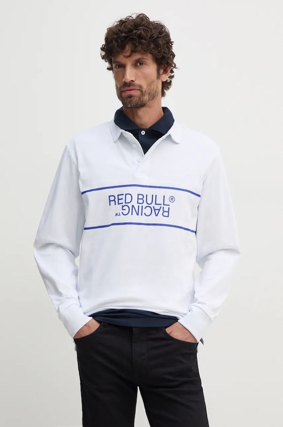 Bavlnené tričko s dlhým rukávom Red Bull Racing x Pepe Jeans biela RM540011