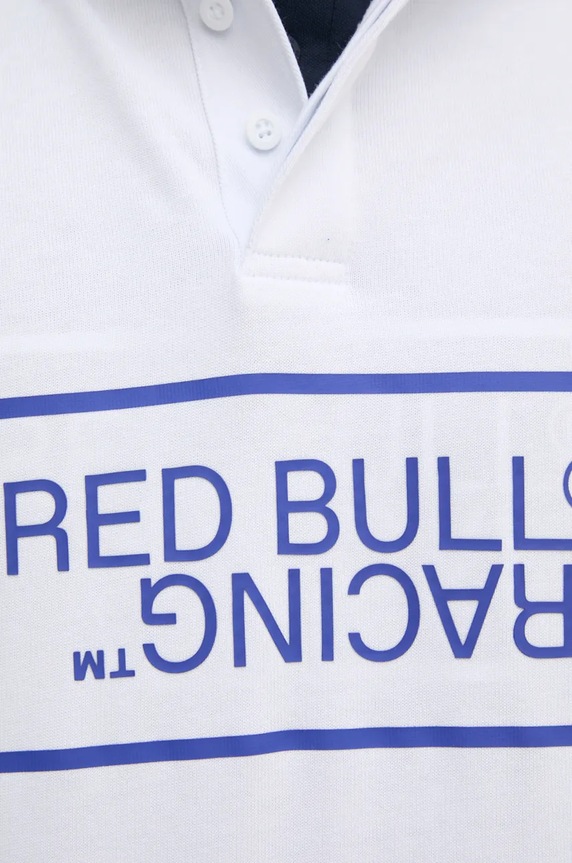 Bavlnené tričko s dlhým rukávom Red Bull Racing x Pepe Jeans RM540011 biela