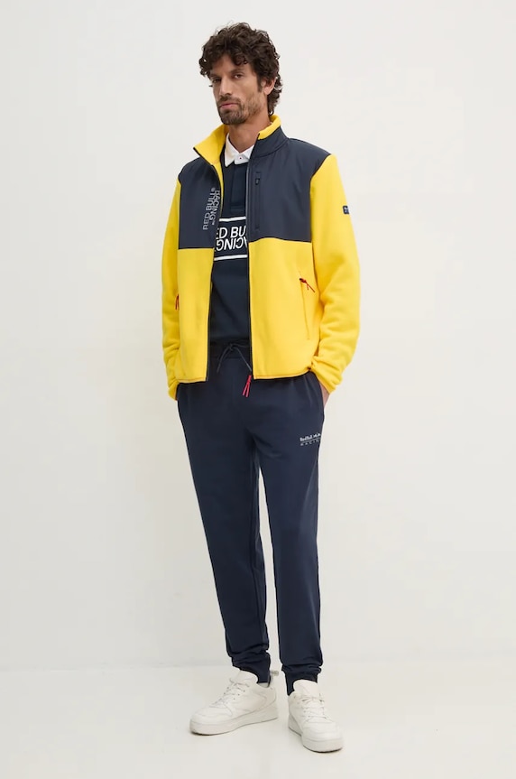 Bavlněné tričko s dlouhým rukávem Red Bull Racing x Pepe Jeans RM540011 námořnická modř AW24