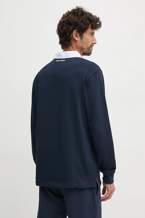 Oblečení Bavlněné tričko s dlouhým rukávem Red Bull Racing x Pepe Jeans RM540011 námořnická modř