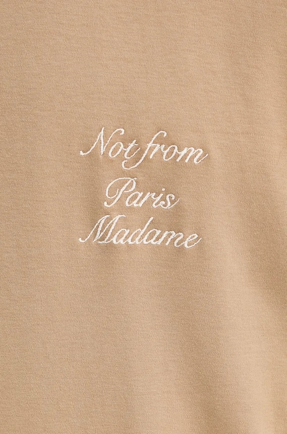 Bavlněné tričko s dlouhým rukávem Drôle de Monsieur Le T-Shirt Slogan ML E.TS220.CO002.IBN béžová