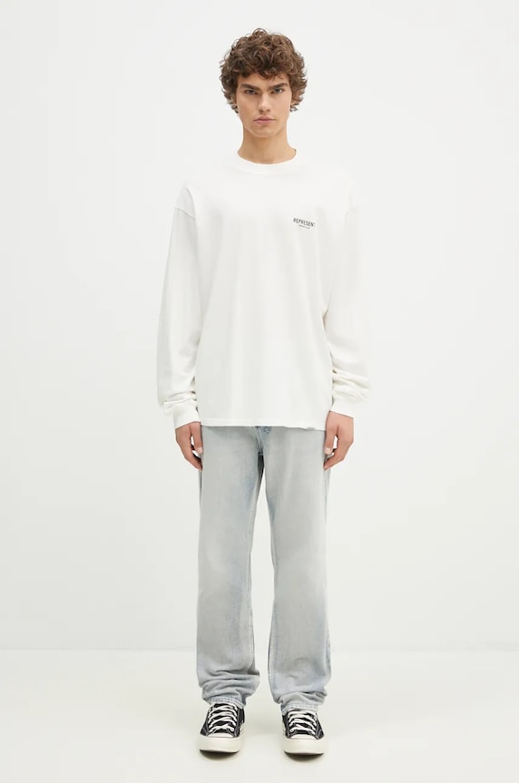 Represent cotton longsleeve top Represent Owners Club OCM41119.072 white