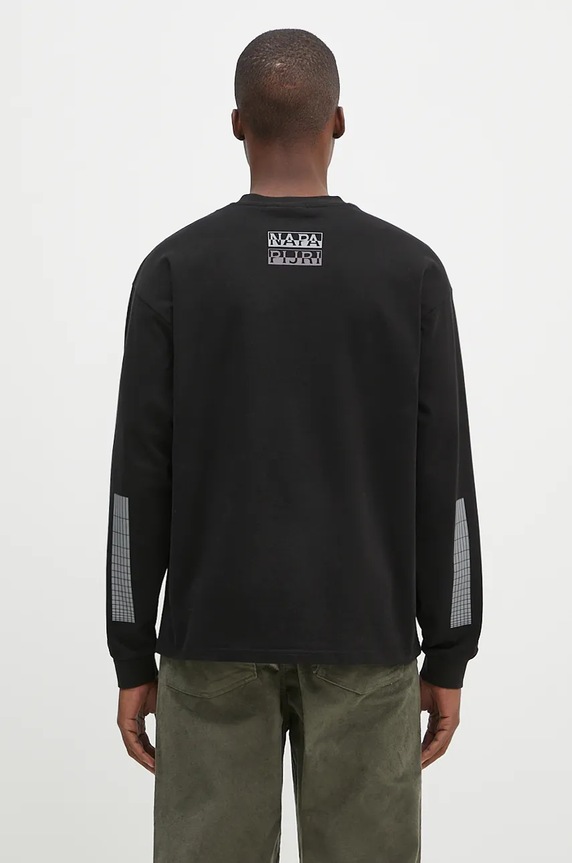 Odzież Napapijri longsleeve bawełniany S-Jaman Ls NP0A4I9E9411 czarny