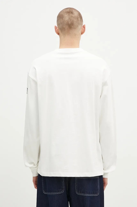 Clothing PLEASURES cotton longsleeve top Oe Heavyweight Long Sleeve P24F045 white