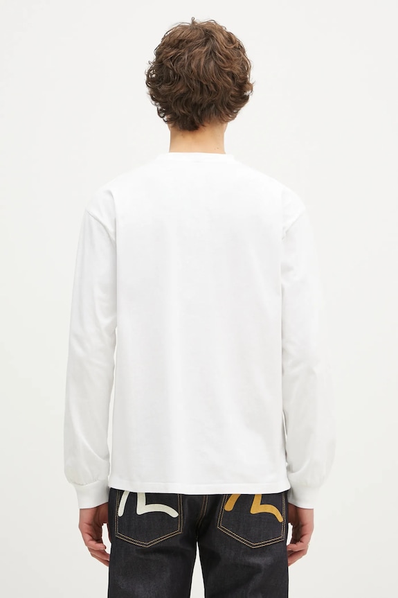 Clothing No Problemo cotton longsleeve top Visitors NP60024.02 white