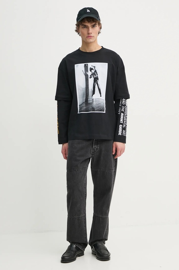Études Studio longsleeve bawełniany H24MCTSH186 czarny AW24