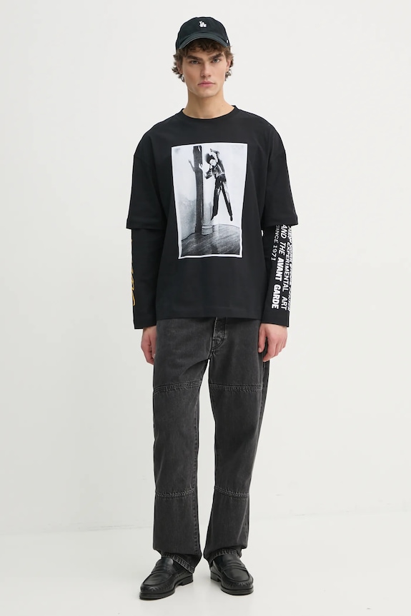 Études Studio longsleeve bawełniany H24MCTSH186 czarny AW24