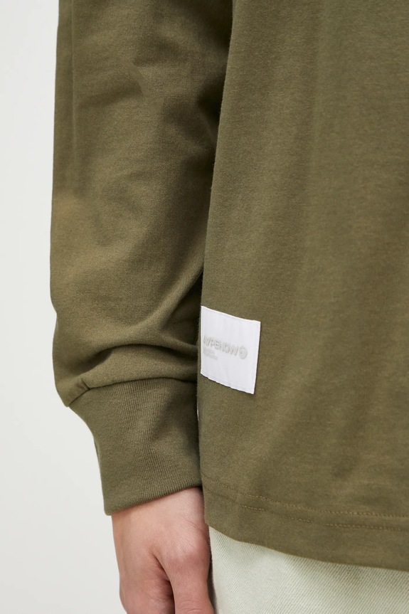 AAPE cotton longsleeve top Moon Face Logo green AAPLTM1540XXN