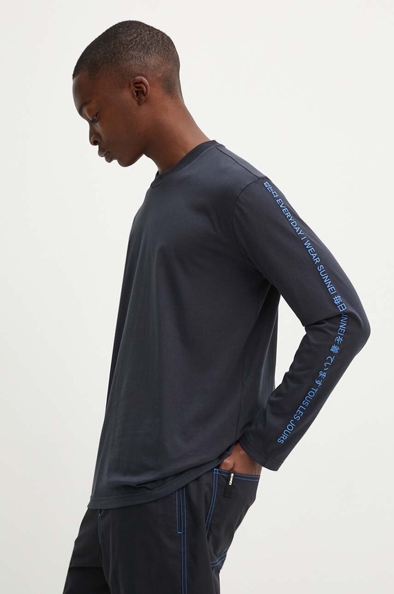 Sunnei pamut hosszúujjú RTWXJER003 sötétkék AW24