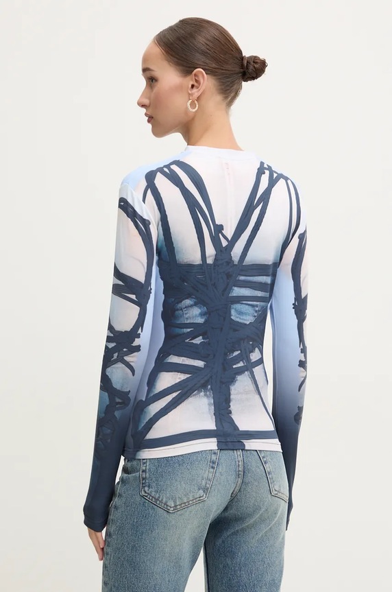 Y/Project longsleeve shirt BONDAGE PRINT LONG SLEEVE FITTED TOP 104TO012