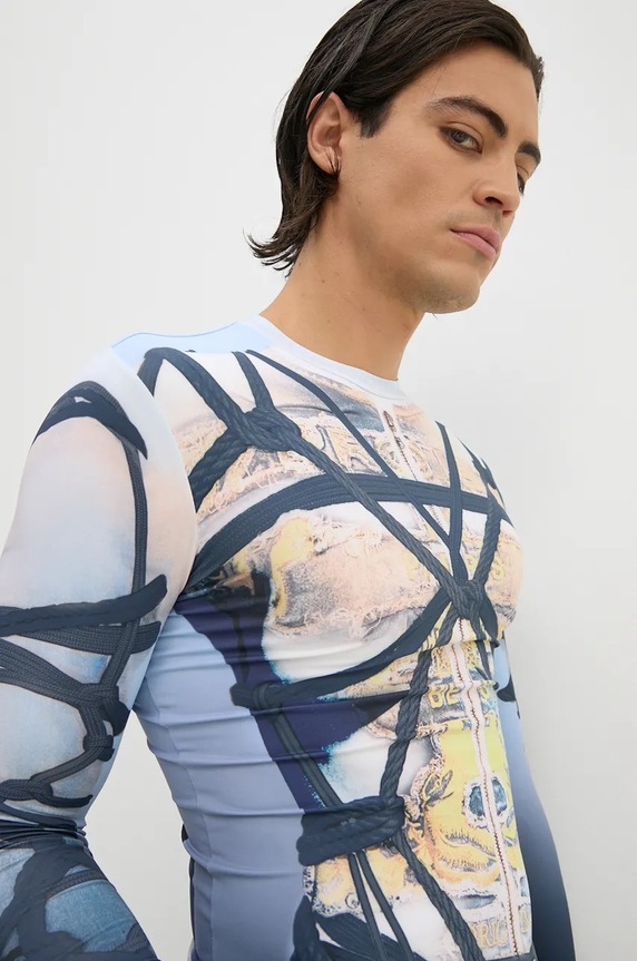 Y/Project longsleeve shirt BONDAGE PRINT LONG SLEEVE FITTED TOP 104TO012