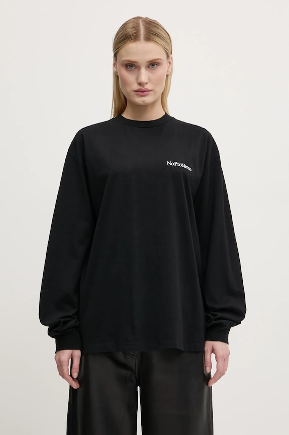 No Problemo cotton longsleeve top Mini Problemo Longleeve Tee NP60029.02 black AW24