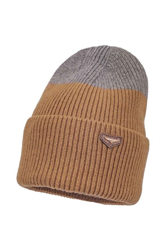 Детская шапка с примесью шерсти Jamiks DIETER DIETER.NAK.gl.JZH140 коричневый AW24