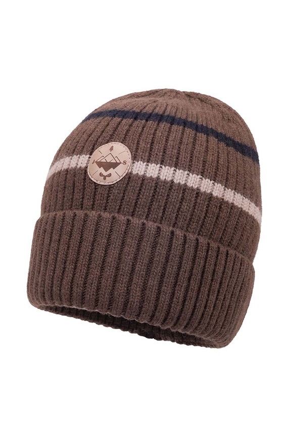 Dječja kapa s dodatkom vune Jamiks HANDE s dodatkom vune smeđa HANDE.NAK.gl.JZH059