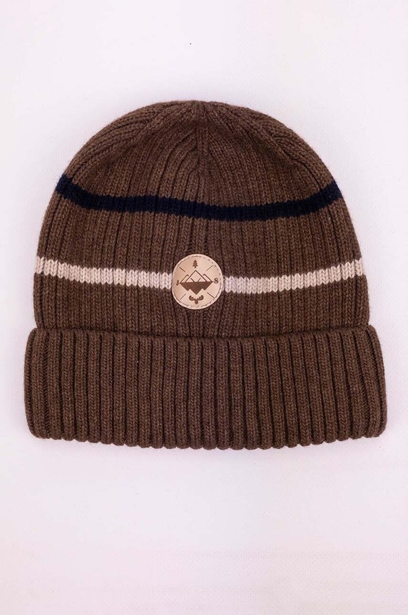 Dječja kapa s dodatkom vune Jamiks HANDE HANDE.NAK.gl.JZH059 smeđa AW24