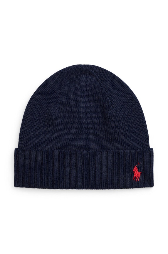 Dječja vunena kapa Polo Ralph Lauren bez uzorka mornarsko plava 323953204001