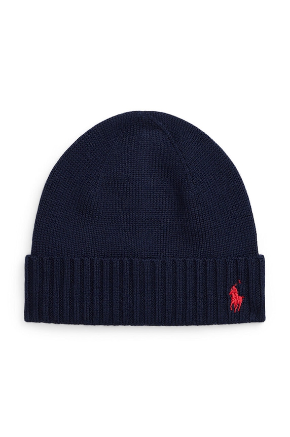 Dječja vunena kapa Polo Ralph Lauren bez uzorka mornarsko plava 323953204001