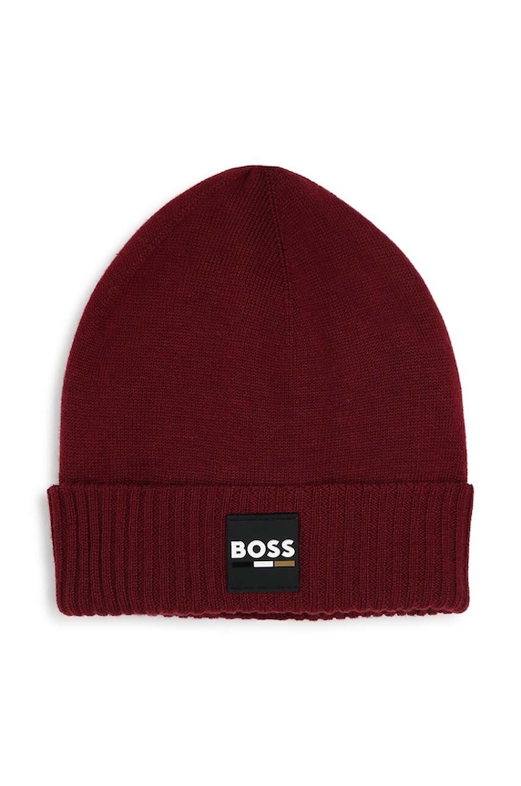BOSS caciula din lana pentru copii uni rosu J51566.52.54