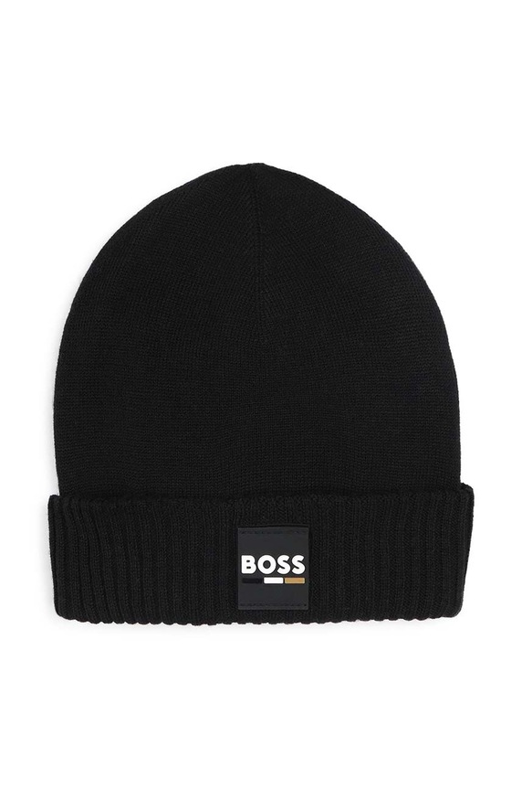 BOSS czapka z domieszką wełny dziecięca z domieszką wełny czarny J51566.52.54
