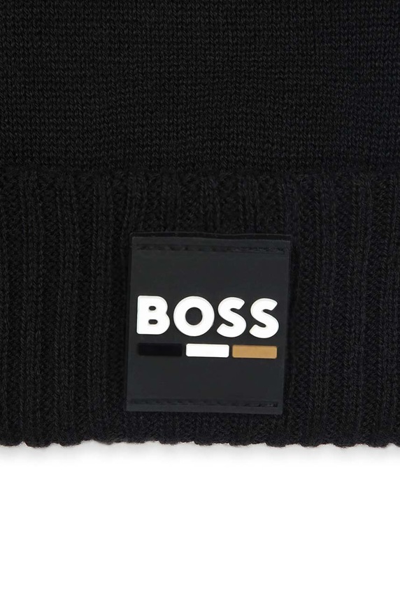 Chłopiec BOSS czapka z domieszką wełny dziecięca J51566.52.54 czarny