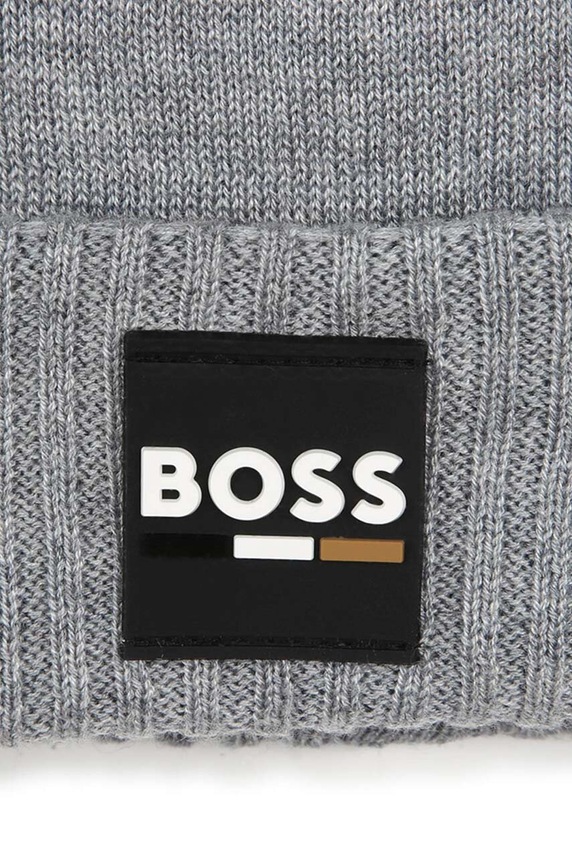 Chłopiec BOSS czapka z domieszką wełny dziecięca J51566.54.56 szary