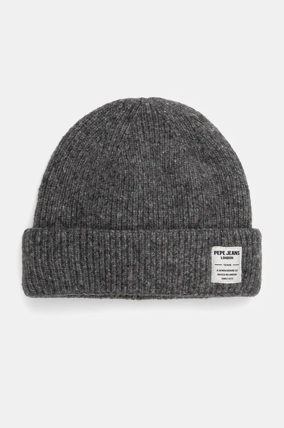 Pepe Jeans czapka WEST HAT z domieszką wełny szary PB040315