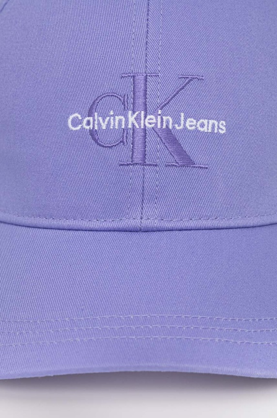 Αξεσουάρ Βαμβακερό καπέλο του μπέιζμπολ Calvin Klein Jeans K60K612317 μωβ