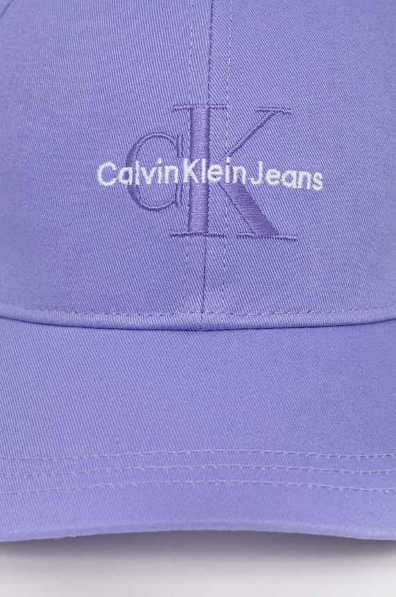 Αξεσουάρ Βαμβακερό καπέλο του μπέιζμπολ Calvin Klein Jeans K60K612317 μωβ