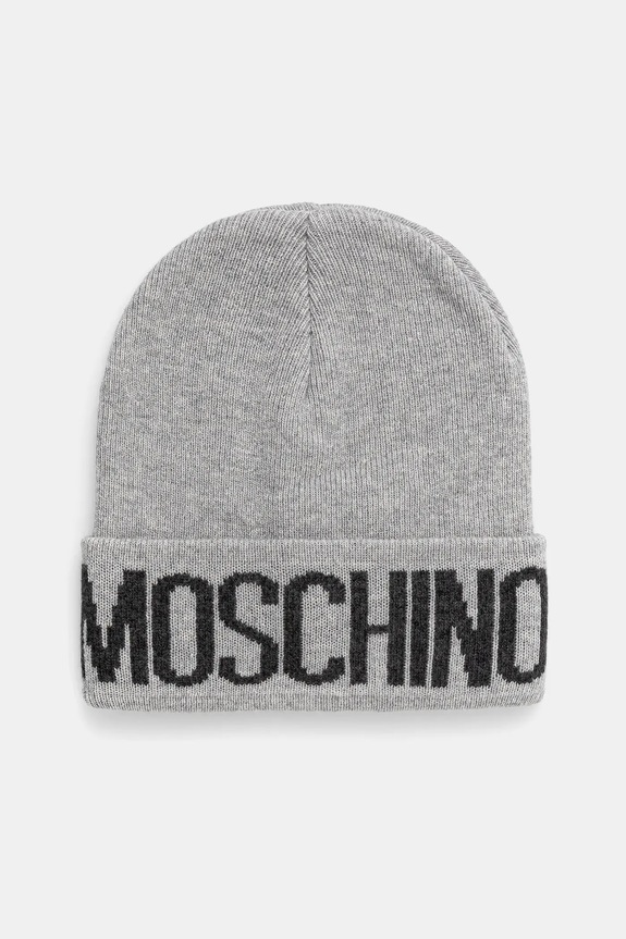 Moschino czapka z domieszką wełny z domieszką wełny szary M5672.60102