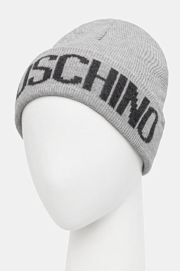 Moschino czapka z domieszką wełny M5672.60102 szary AW25