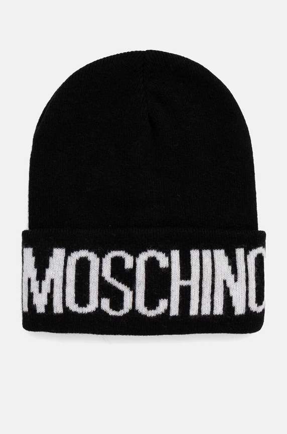 Moschino czapka z domieszką wełny z domieszką wełny czarny M5672.60102