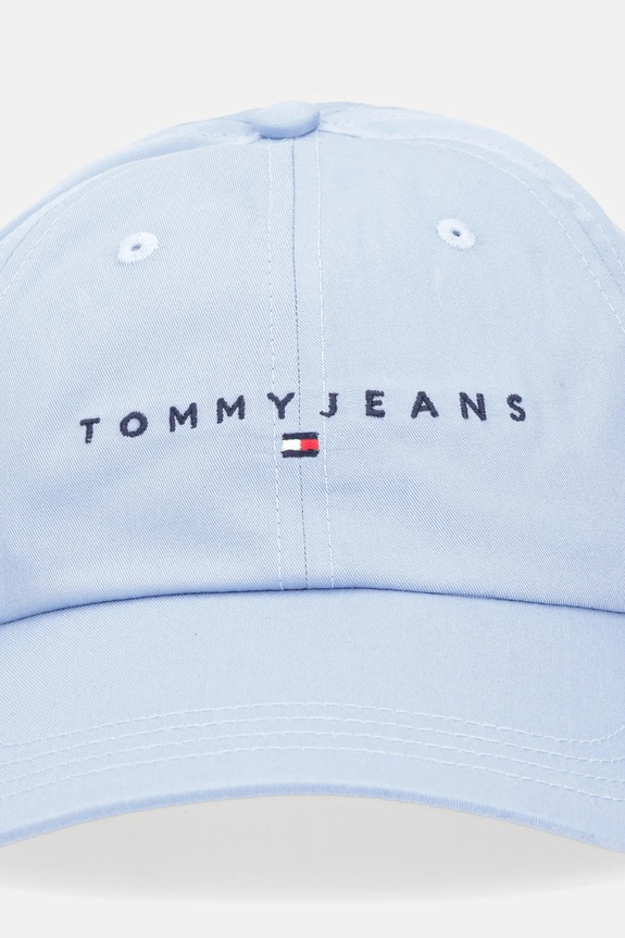Tommy Jeans czapka z daszkiem bawełniana AW0AW16868 niebieski SS26