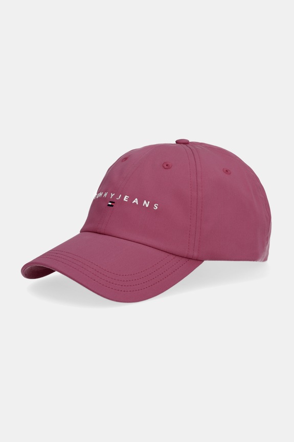 Βαμβακερό καπέλο του μπέιζμπολ Tommy Jeans ροζ AW0AW16868